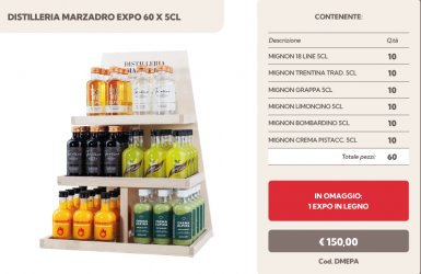 DISTILLERIA MARZADRO EXPO 60 X CL5 MIGNON PICCOLI ASSAGGI