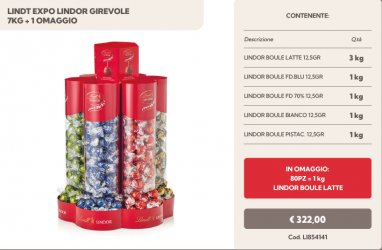 LINDT EXPO LINDOR GIR. 7KG+1KG OM.