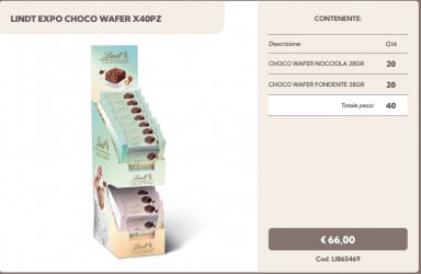 LINDT EXPO CHOCO WAFER X40PZ