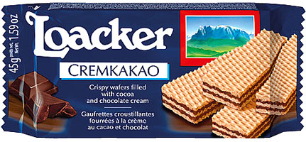 WAFER CREMKAKAO G.45X25PZ.LOACKER