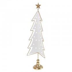 ALBERO BIANCO ORO METALLO H85CM